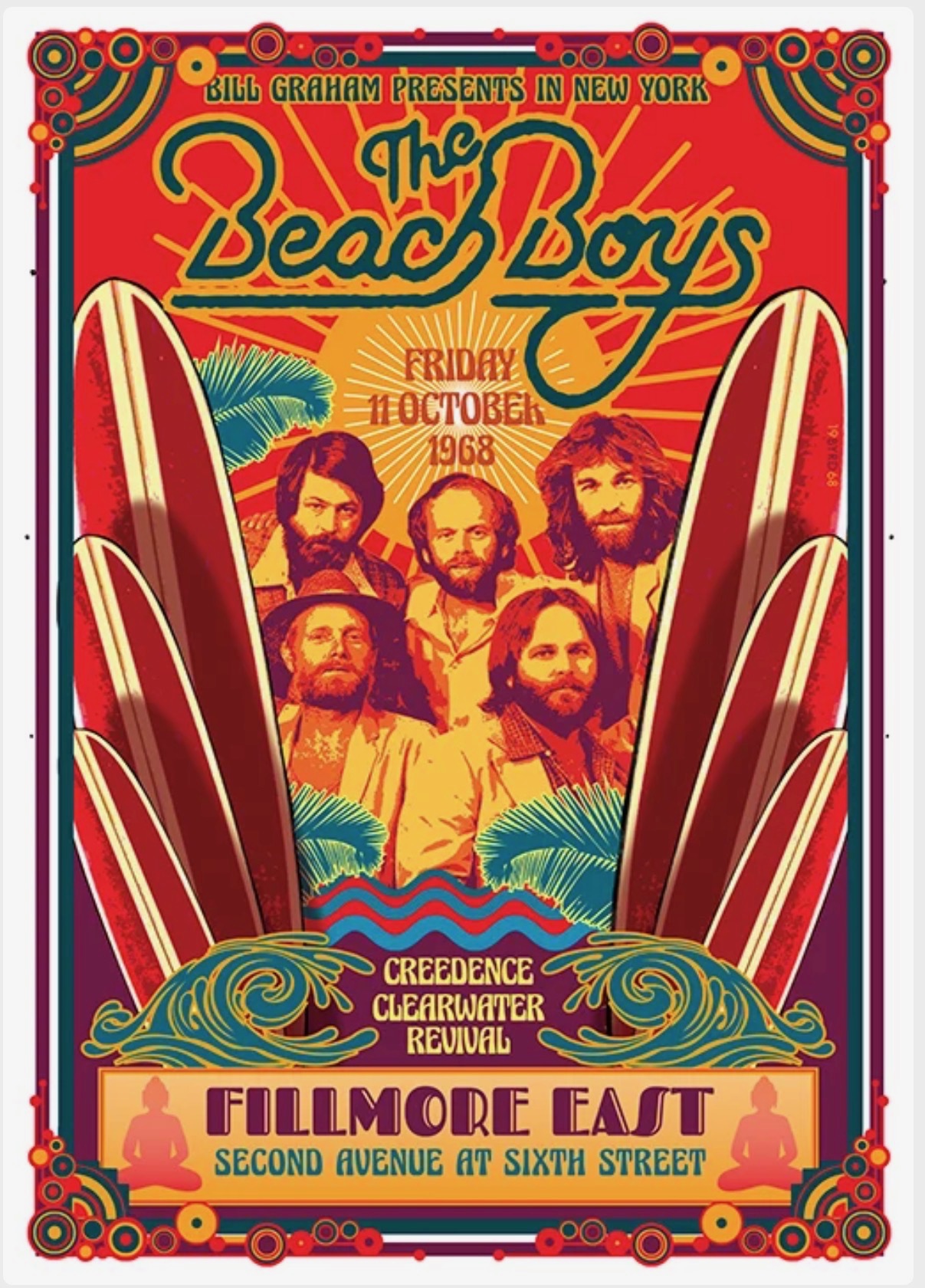 The Beach Boys · Fillmore East poster