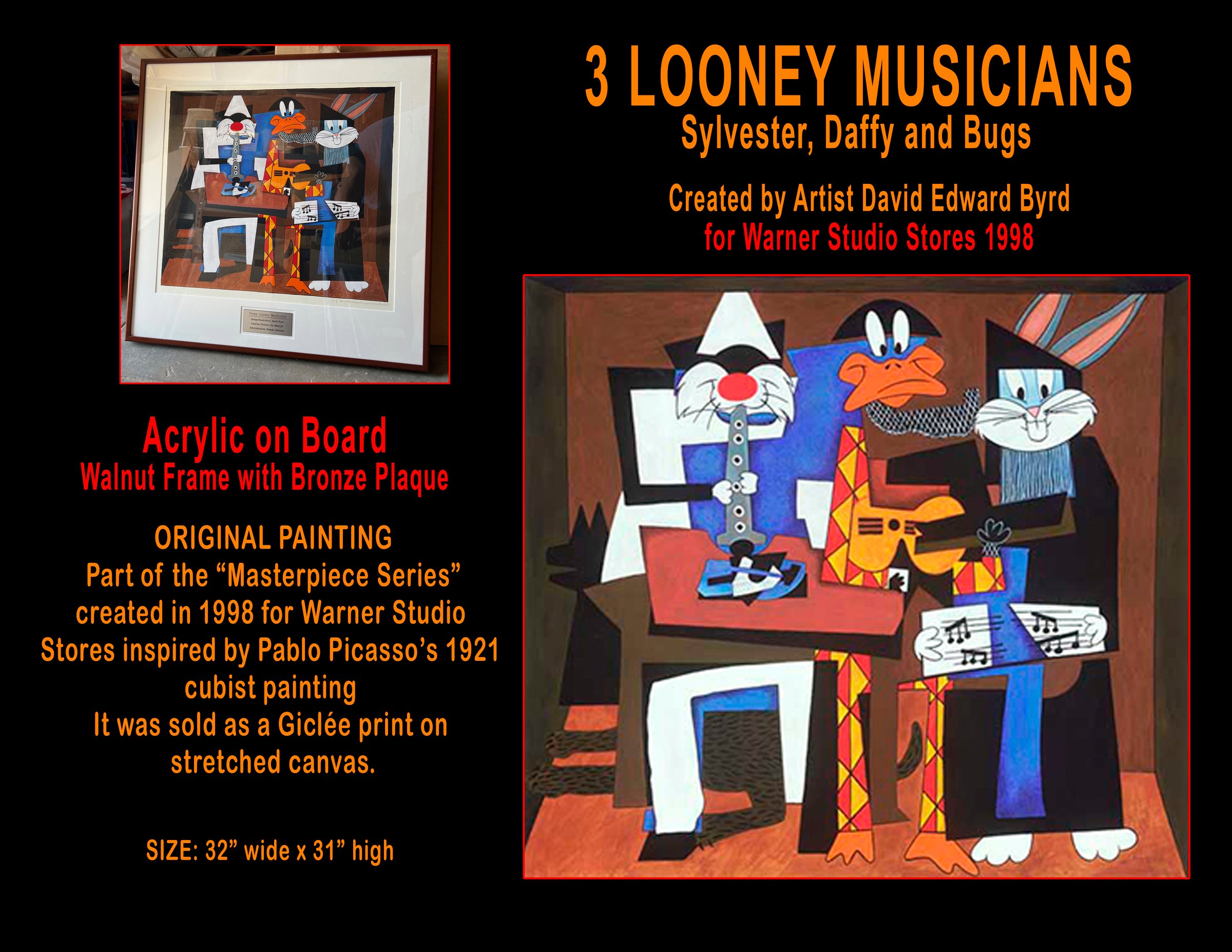 "THREE LOONEY MUSICIANS" LOONEY TUNES MASTERPIECE SERIES - 1998
