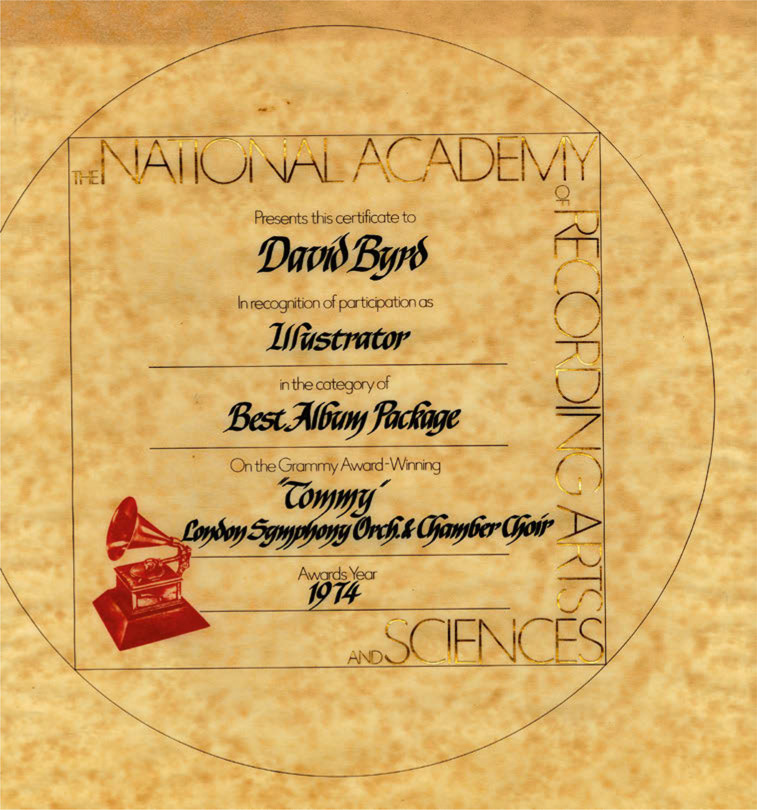 Grammy winner — Tommy album package art