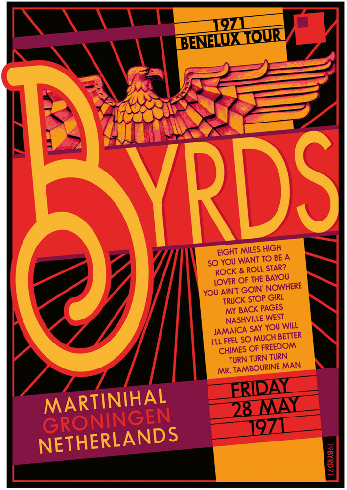 The Byrds · 1971 Benelux tour tribute poster