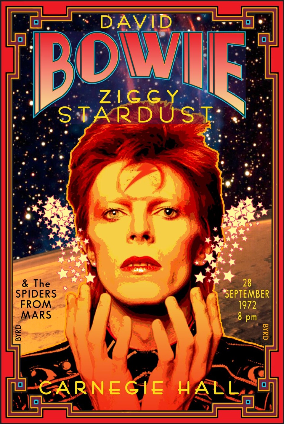 David Bowie at Carnegie Hall poster by David Edward Byrd